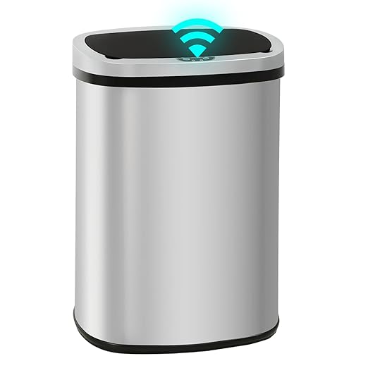 PayLessHere 13 Gallon Automatic Kitchen Trash Can, Touchless Stainless Steel Garbage Can with Lid for Kitchen & Office Waste Bin 50L