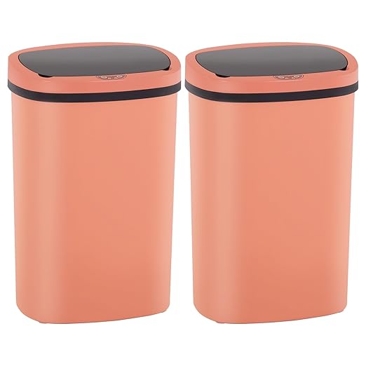 PayLessHere 13 Gallon Trash Can Kitchen Trash Can Automatic Garbage Can with Lid Touch Free High-Capacity Motion Sensor for Kitchen Bedroom Bathroom Office Wateproof Trash Bin (2, Pink)