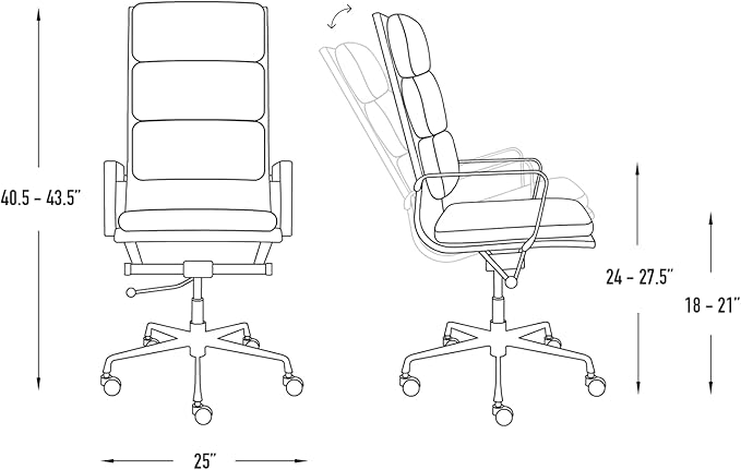 Laura Davidson Furniture SOHO II Tall Back Padded Management Chair (Black)