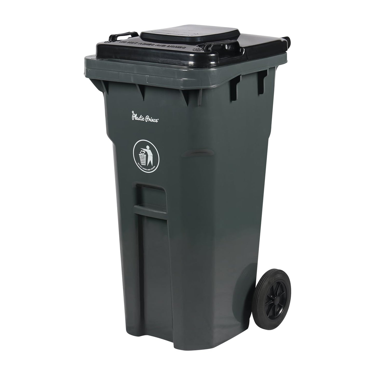 32 Gallon Trash Can with Wheels Rollout, Commercial Outdoor Trash Can Heavy-Duty Outside Garbage Can with Wheels, Gray