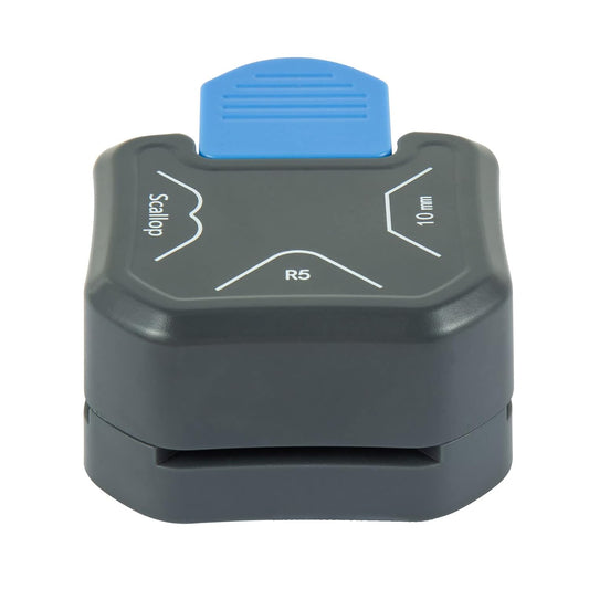 QIQQIKIN Corner Cutter 3 in 1 (R5+10MM+Scallop) Edge Rounder Punch, Paper Corner Punches for Paper Crafts, Picture Photo Clipper Laminating Scrapbook Chomper Business Card Making Junk Journal Supplies