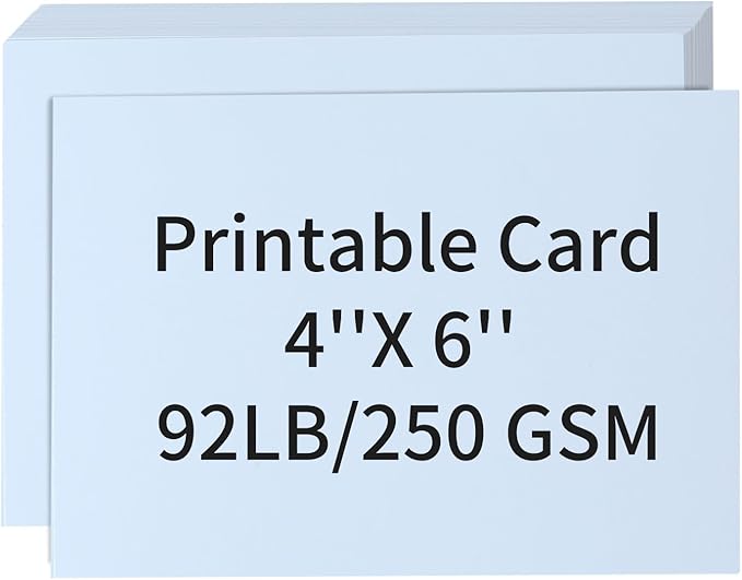 50 Pack 4x6 White Cardstock Paper, Thick Index Card for Printer, 92lb/250GSM Heavyweight Blank Card, Postcards, Wedding Invitation, DIY Crafting, Greeting Card Making