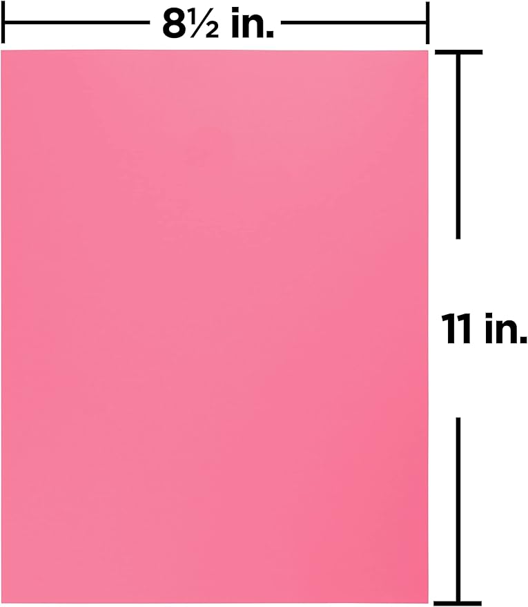 JAM PAPER Colored 24lb Paper - 90 gsm - 8.5 x 11 - Ultra Pink - 50 Sheets/Pack