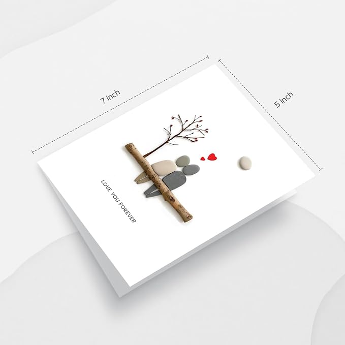 Anniversary Card for Couple Husband Wife, Happy Anniversary to Her Him, Romantic Wedding Love Gifts Valentines Day Card (Pebble Couple)