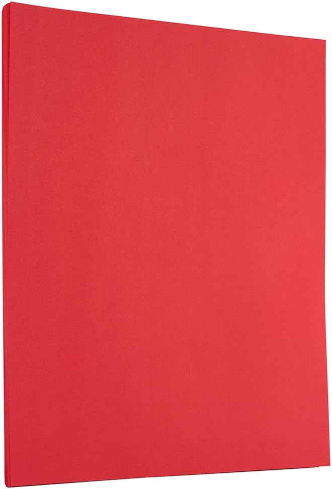 JAM PAPER Colored 24lb Paper - 90 gsm - 8.5 x 11 - Red Recycled - 100 Sheets/Pack