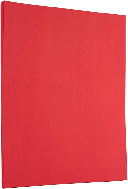 JAM PAPER Colored 24lb Paper - 90 gsm - 8.5 x 11 - Red Recycled - 100 Sheets/Pack