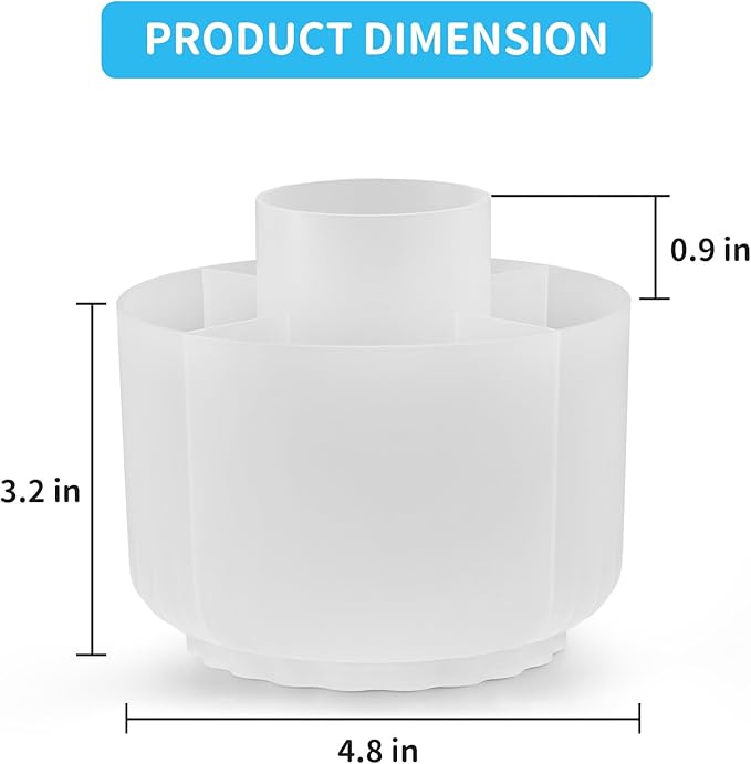 Marbrasse Desk Organizer, 360-Degree Rotating Pen Pencil Holder for Desk, Desk Organizers and Accessories with 5 Compartments Pencil Organizer, Art Supply Storage Box Caddy (Translucent)