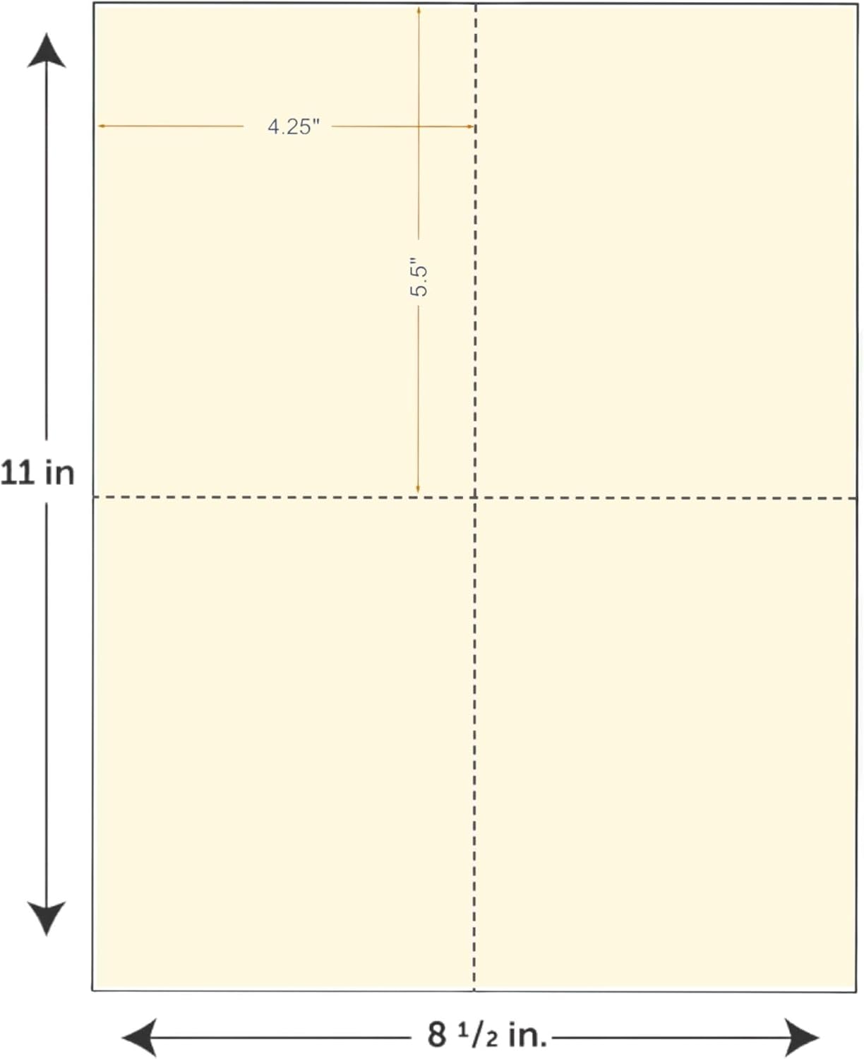 Limited Papers (TM) 8.5x11 Perforated Paper, 20/50 Pound, 75 GSM, Variety of Perforation Sizes and Colors, for Forms, Tickets, Postcards, Business Cards. (Blue, 4 up – 1 Hor. & 1 Ver.)