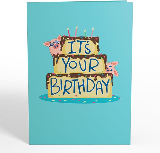 Lovepop Birthday Pop-Up Card for Her, Him, Men, Women - 3D Animal Greeting Cards - Go Hog Wild - 5" x 7" - Blank Notecard & Envelope Included