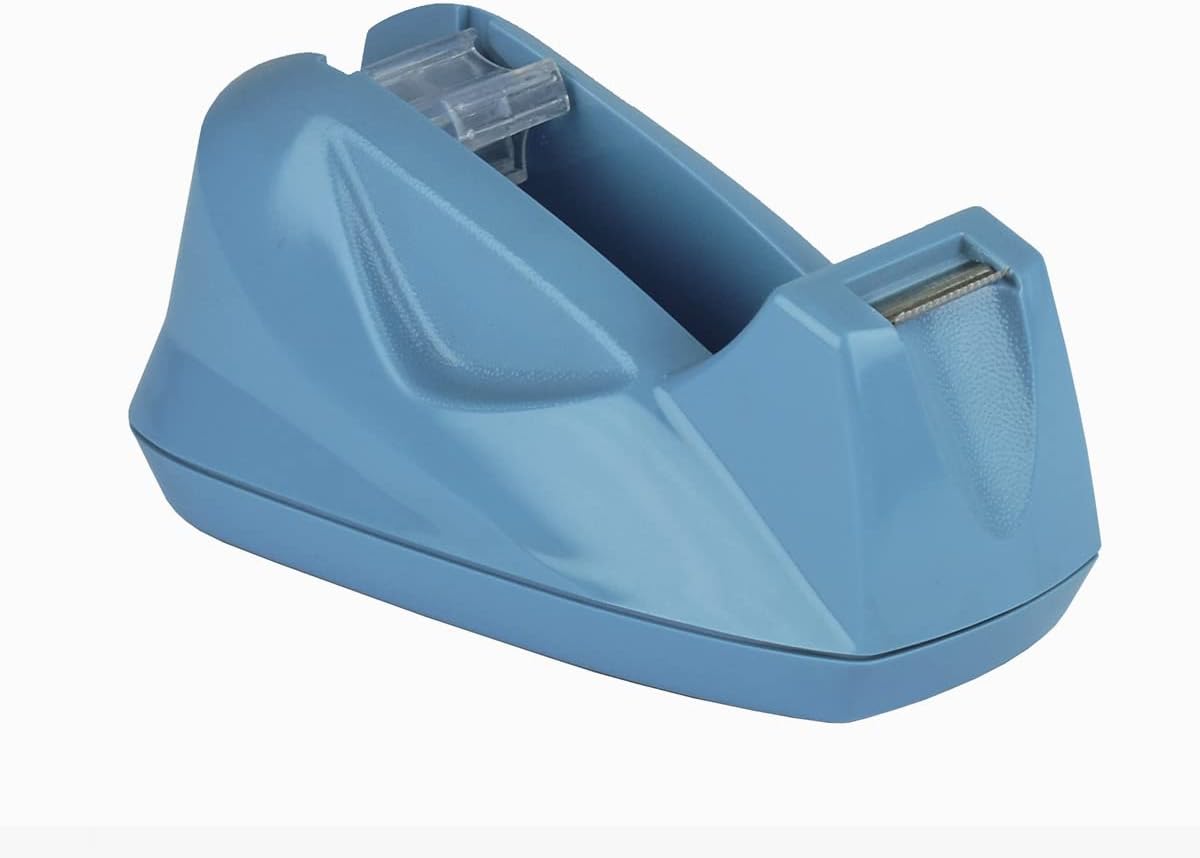 Acrimet Premium Desktop Tape Dispenser, Plastic, Non-Skid Base (Heavy Duty) (Light Blue Color)
