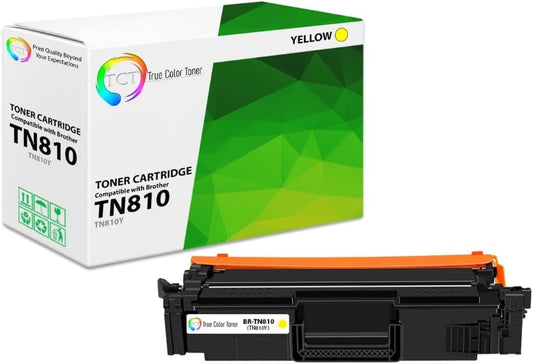 TCT TN810 Yellow Toner Cartridge - Compatible Replacement for Brother TN810 TN-810 Yellow Works with Brother HL‐L9410CDN L9430CDN EX470W MFC‐L9610CDN L9630CDN Printers (6,500 Pages)