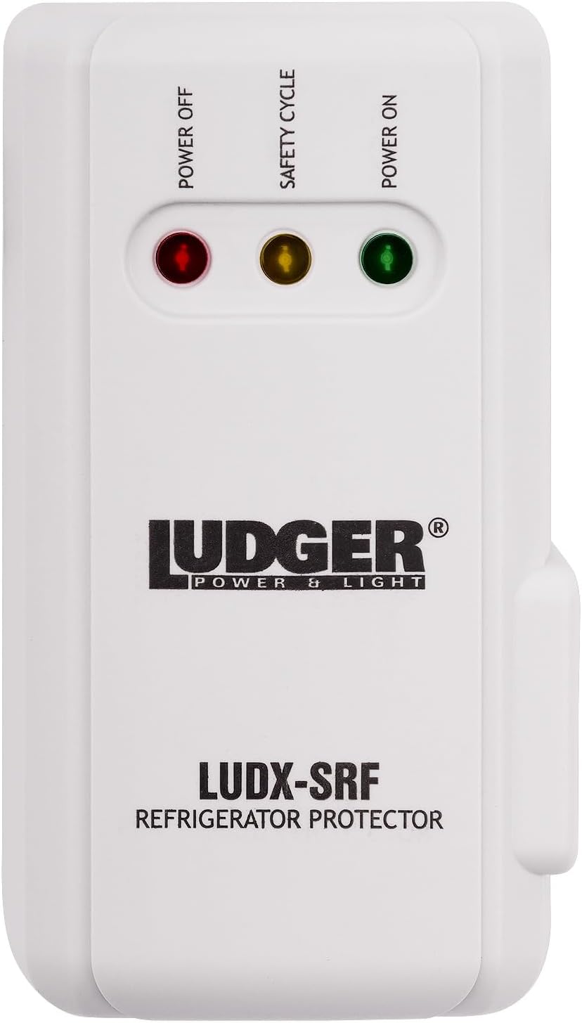 Ludger Power Surge Protector for Appliances (LUDX-SRF), ETL Certified, Unique Side Socket, Connects to All Types of AC, Reliable AC Protection, 4-Minute Safety Cycle, 3 Modes LED Indicator