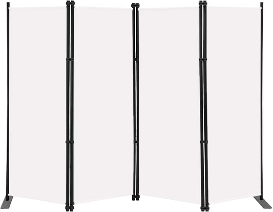 MAYOLIAH 4 Panel Room Divider Screen 6Ft Tall Foldable Privacy Dividers Indoor Wall Partition Room Separator White