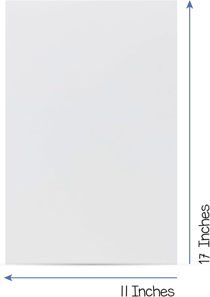 Hygloss White Cardstock - 11x17-Inch, 50 Sheets, 65 lb/ 176 gsm, Fade-Resistant, Acid-Free Color Card Stock Paper