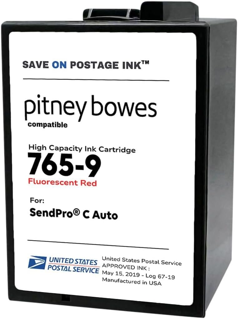 Save On Postage Ink 765-9 Compatible PB 765-9 SendPro MailStation Postage Meter Ink - Compatible PB Postage Meter Ink Cartridge for DM 300c, 400c, 450c and 475c