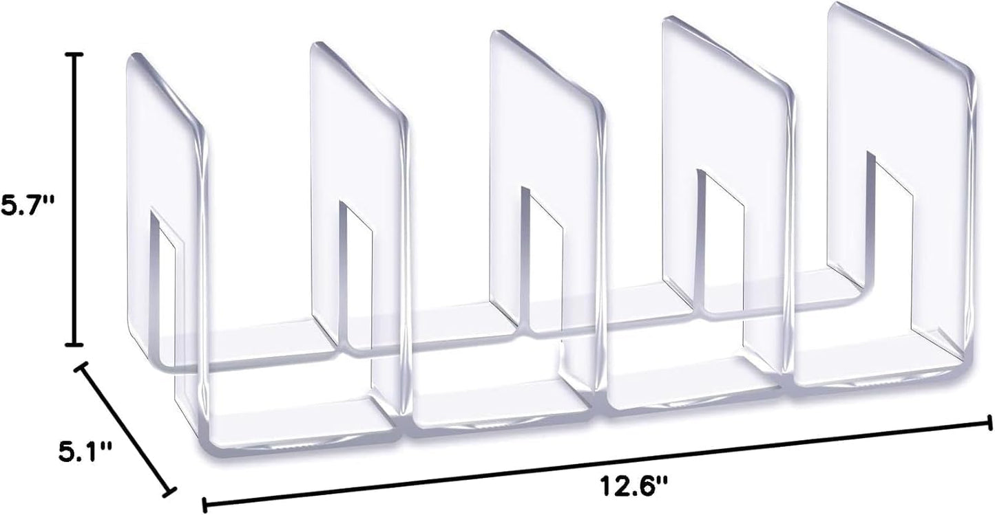 LUGUNU Clear Acrylic Purse Organizer - 4-Section Divider for Handbag Closet Storage - Durable Rack for Purses, Clutches More (Set of 2)