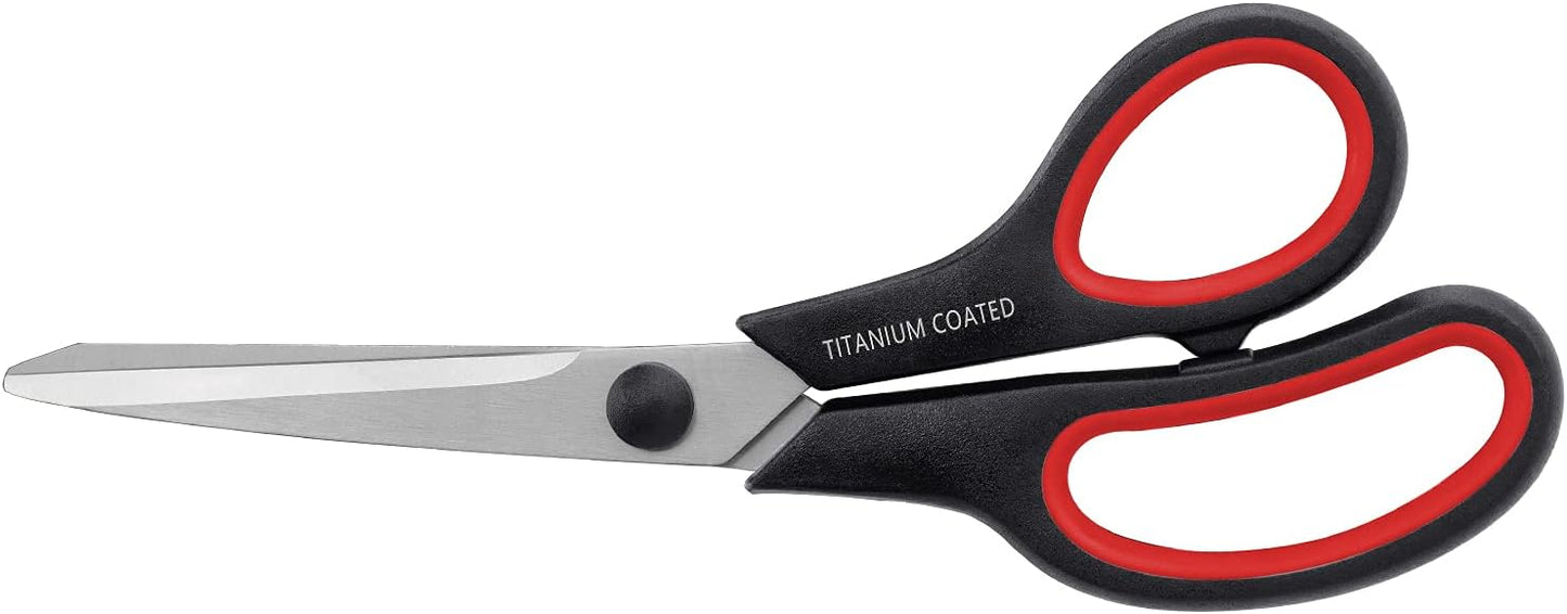 Scissors 8" Multipurpose Right/Left Handed Titanium Coated Sturdy Sharp Scissors for Office Home School Students