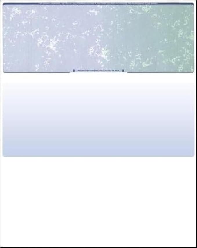 Compuchecks Check on Top Blank Check Paper - 2500 Pack, Quick-Books & Laser Printer Compatible - Security Business Checks with Voucher - 8.5" x 11" Blue/Green Prismatic