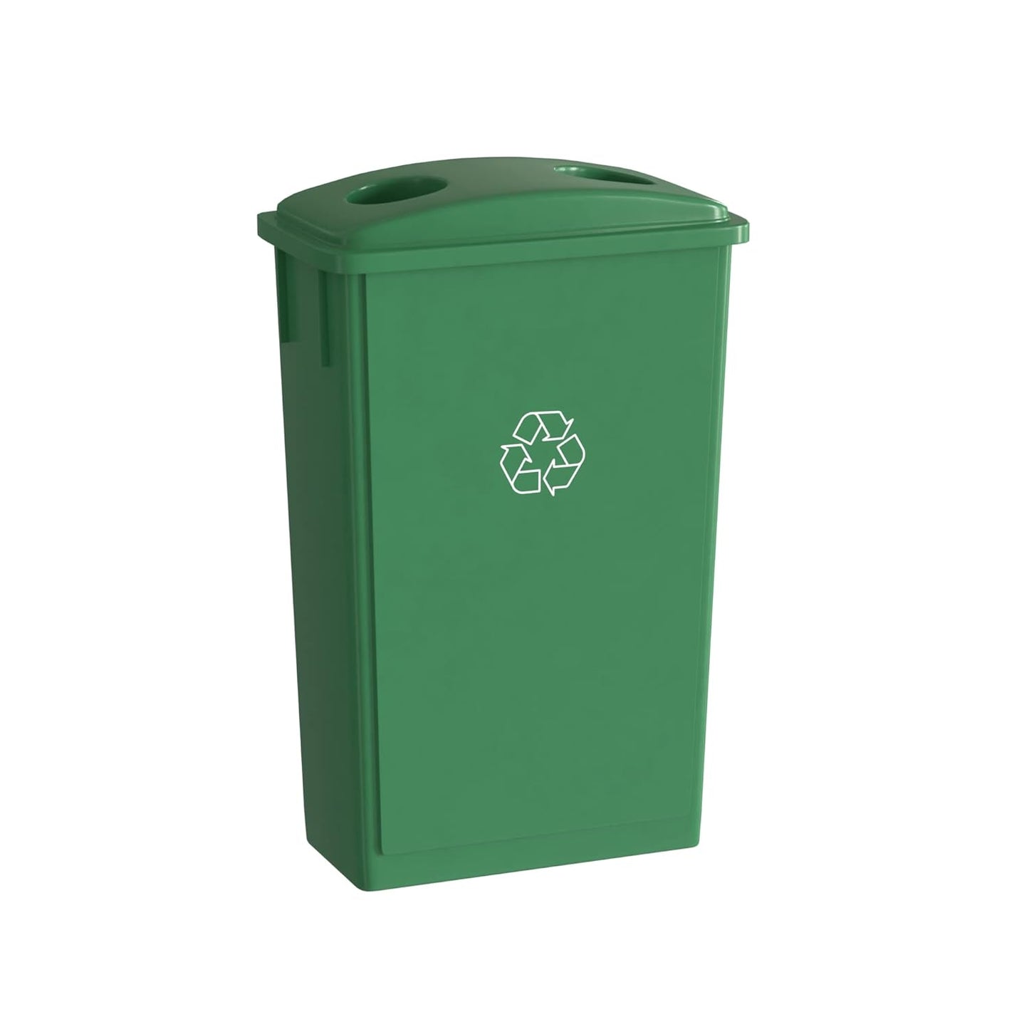23 Gallon Green Recycle Slim Jim Trash Can with Bottle Slot Lid