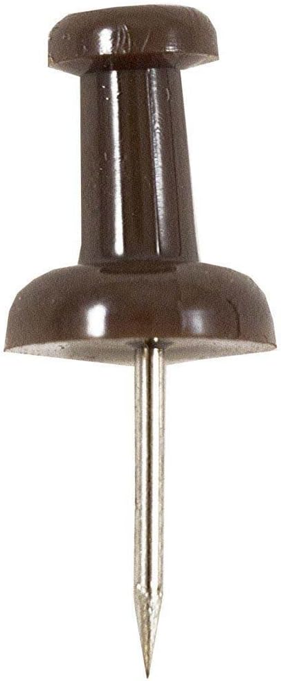 JAM PAPER Colorful Push Pins - Chocolate Brown Pushpins - 2 Packs of 100