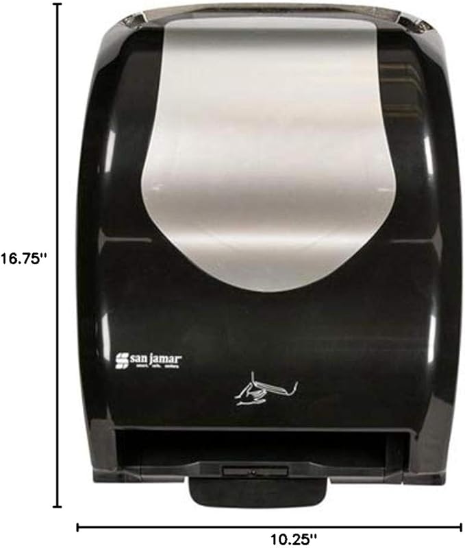 San Jamar Summit Paper Towel Dispenser Hybrid Dispenser for Bathroom, Kitchens, and Restaurants, Plastic, 10.25 x 16.75 x 13.25 Inches, Black