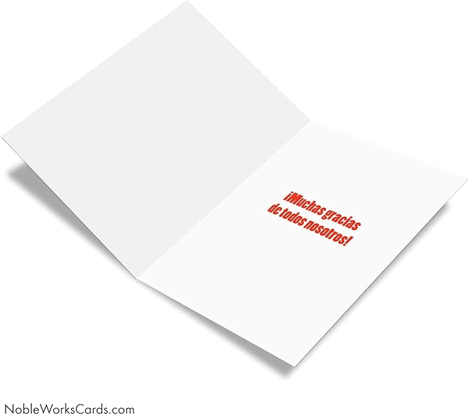 NobleWorks - Large Group Thank You Card in Spanish (8.5 x 11 Inch) Gratitude, Appreciation Gift - Big Thanks From The Team-Spanish J6884TYG-SL-US