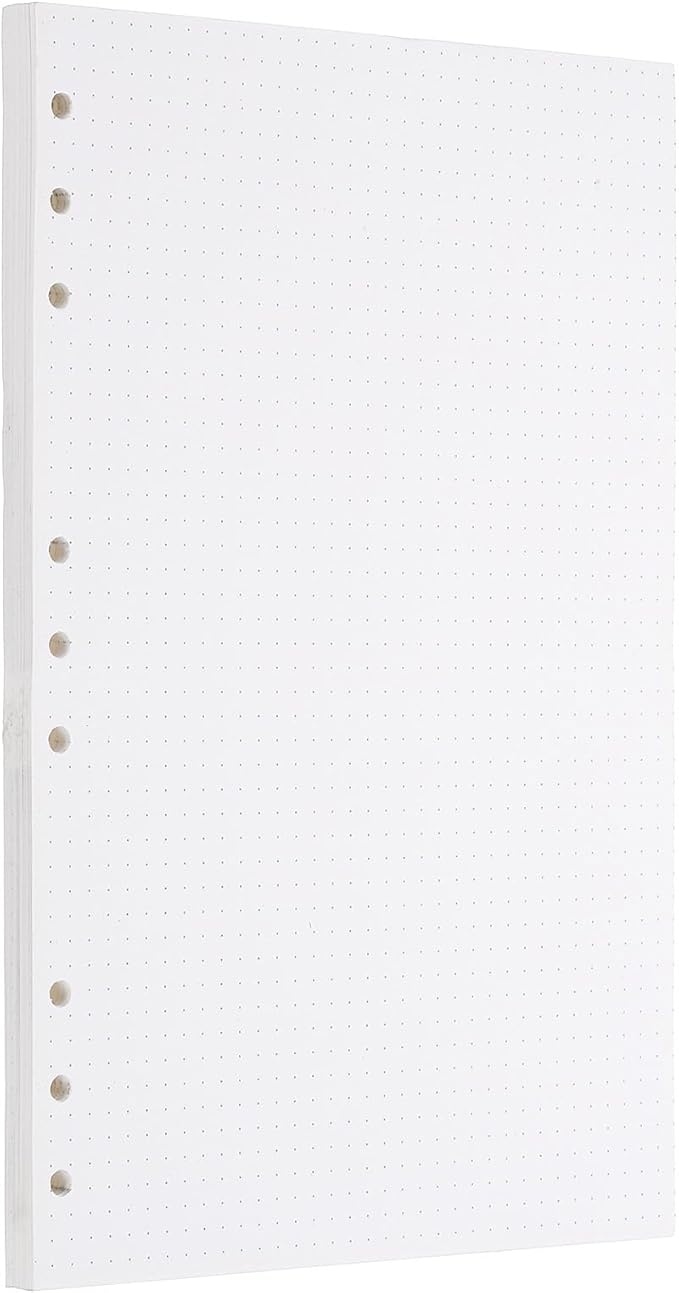 PATIKIL B5 Dot Grid Paper 9-Ring Binder Loose Leaf Planner Filler Paper Planner Inserts, 80 Sheets/160 Pages, Lined