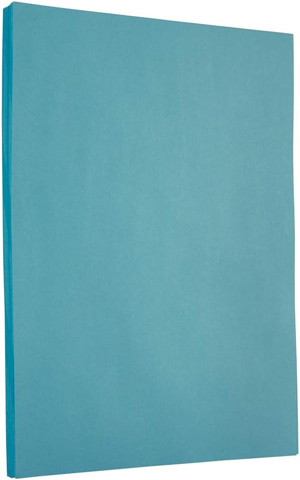 JAM PAPER Colored 24lb Paper - 90 gsm - 8.5 x 11 - Blue Recycled - 100 Sheets/Pack