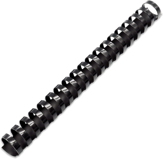 Binditek 50 Pack Plastic Binding Comb Spines, 7/8 Inch Diameter, 190 Sheet Capacity, 19 Ring, for Letter Size, Black, for Students and Coworkers