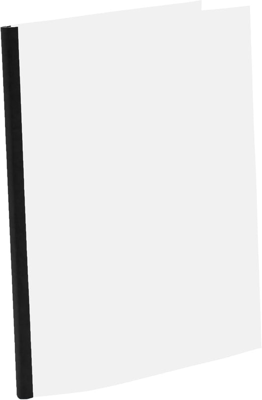 Thermal Binding Clear Covers with Steel Spine –for Thermal Binding Machines – Formerly Unibind – Used in Real Estate, Education and Various Businesses (Black, 160 Sheets Max - 44/Box)