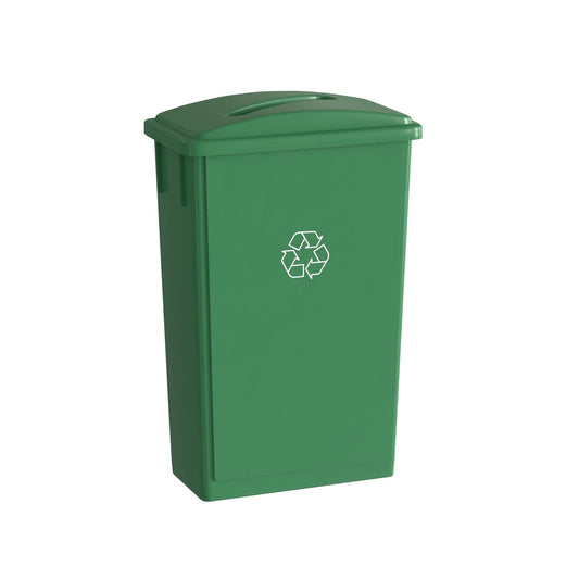 23 Gallon Green Recycle Slim Jim Trash Can with Paper Slot