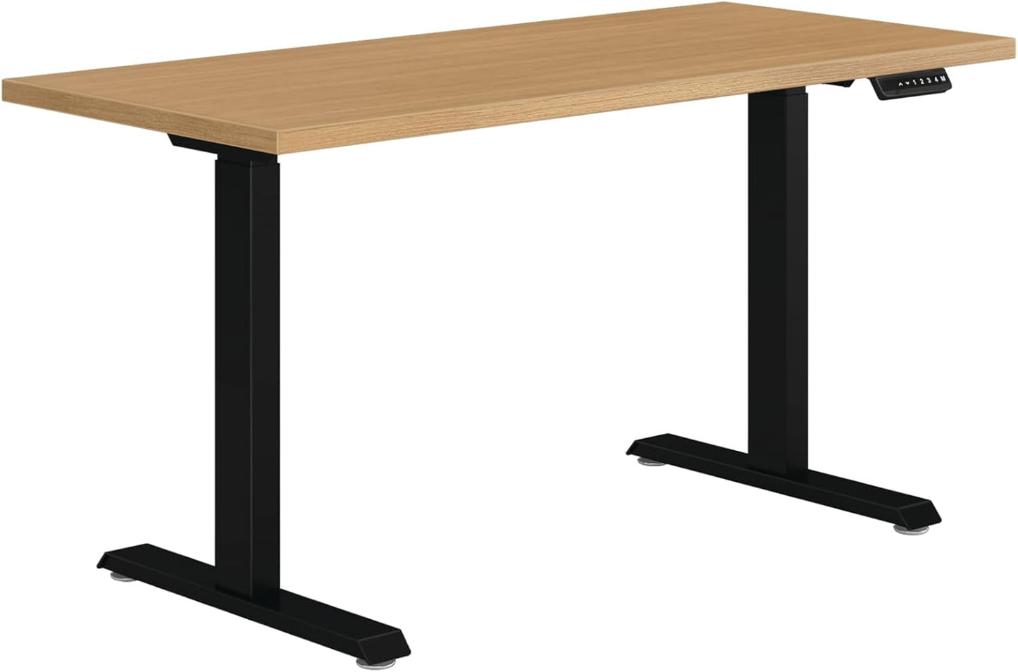 HON Coze Electric Standing Desk Adjustable Height, Coordinate Height Adjustable Desk, 54", Natural Recon Top, Black Base