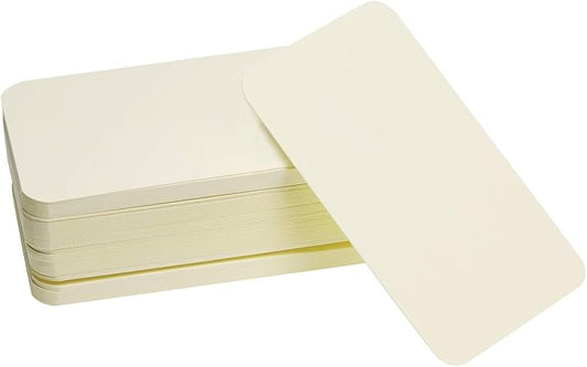 Penta Angel 100 Pcs Mini Paper Blank Gift Notes Cards DIY Craft Small Word Business Message Cards (Beige)