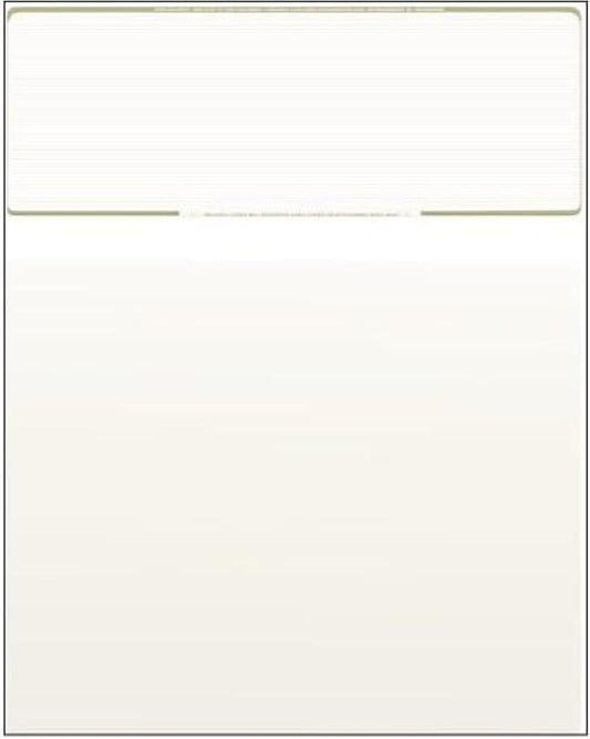 Compuchecks Check on Top Blank Check Paper - 250 Pack, Quick-Books & Laser Printer Compatible - Security Business Checks with Voucher - 8.5" x 11" Gold Pinstripe