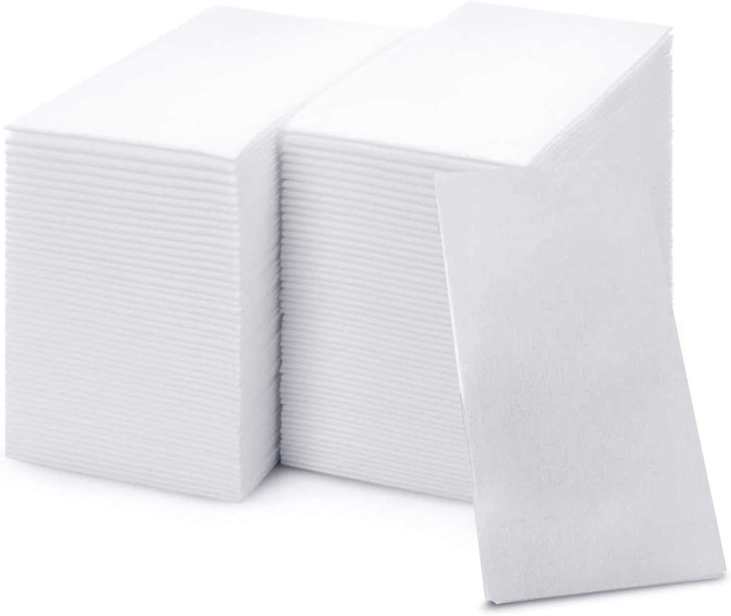 100 Paper Towels Cloth-Like Hand Tissue Paper Napkins, Disposable Hand Towels for Bathroom Guests, Disposable Face Towel for Guest, Washcloths or Dinner Napkin, Made in USA, White