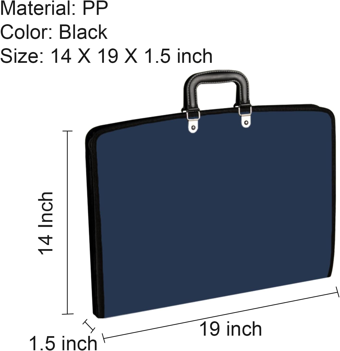 Acocony 11x17 Portfolio with Zipper Closure PP Material Oxford Cloth Edge Waterproof Blue 1 Pack