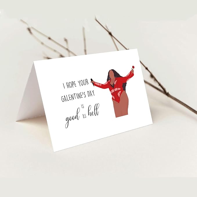 Funny Lizzo Galentine’s Day Card for Bestie, Good As Hell Galentine’s Day Card for Friends