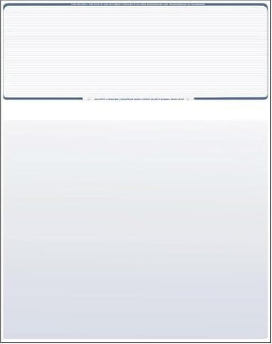Compuchecks Check on Top Blank Check Paper - 250 Pack, Quick-Books & Laser Printer Compatible - Security Business Checks with Voucher - 8.5" x 11" Steel Blue Pinstripe