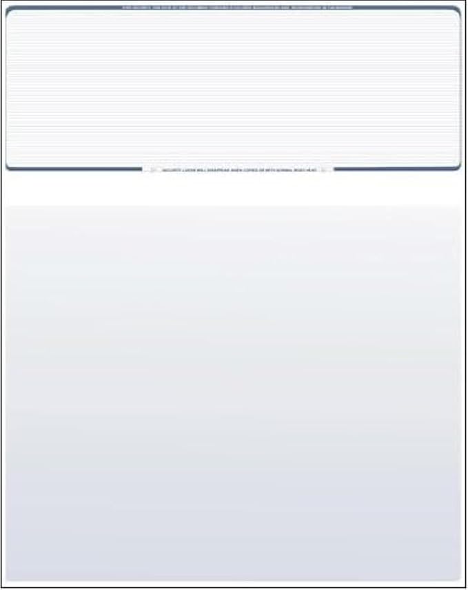 Business Voucher Check Stock - 500 Sheets, Check on Top, Steel Blue Pinstripe