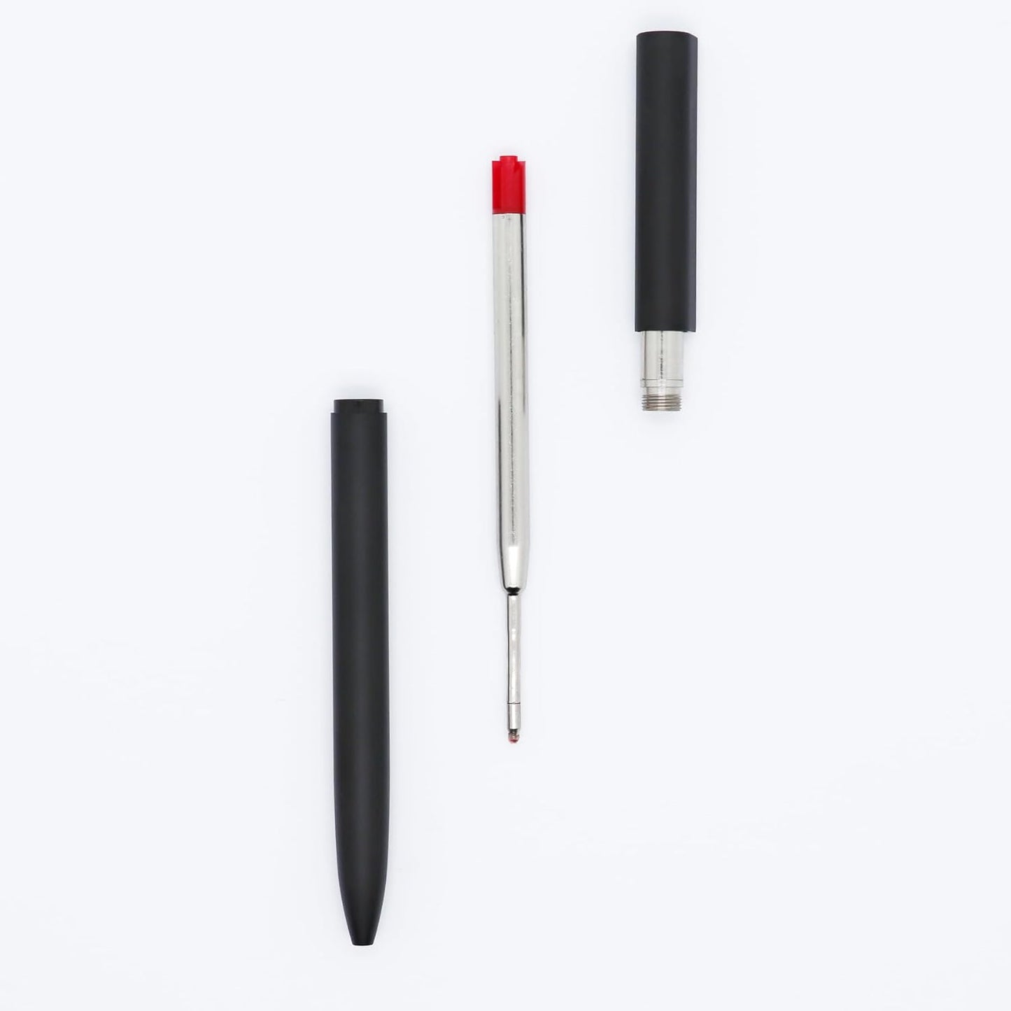 DunBong Red Ink Refill Pack of 5, Replaceable Ballpoint Pen Refills, Medium Point Metal Refill (Red)