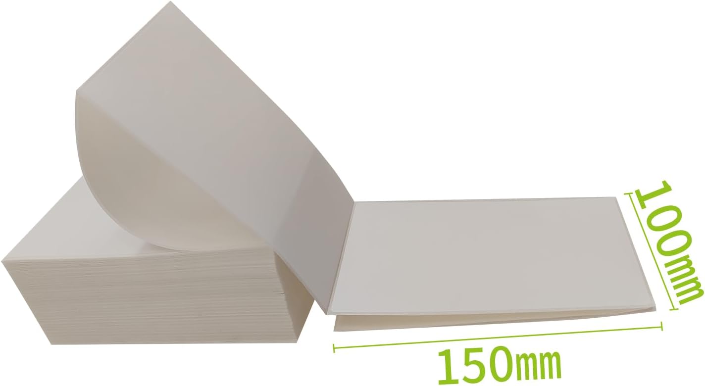 4x6 (100x150mm) Fanfold Direct Thermal Shipping Labels (8 Stacks | 4000 Labels)