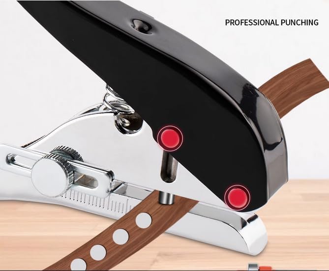 5/16 inch-8mm Heavy Duty Hole Puncher Round Single Hole Punch Badge Hole Punch Paper Punch Portable Hand Held Long Hole Puncher for Craft Paper Plastic Cardboard Business Card Photos-Black