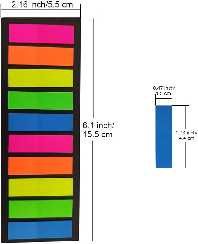 2000 Pieces Sticky Tabs, Colored Sticky Note Index Tabs, Page Markers Flags for Book Markers, Book Annotation Tabs