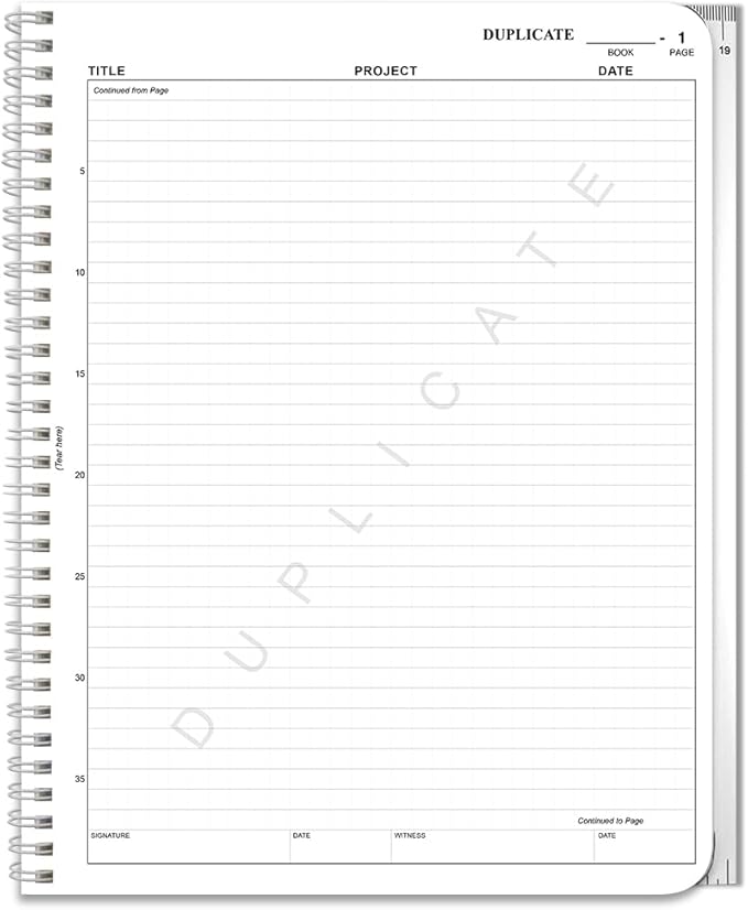 BookFactory Carbonless Lab Notebook (Scientific Grid Format) - Contains Carbon Copies 8.5" x 11", 75 Sets of Pages, 150 Sheets Total - Duplicator [Wire-O Bound] (LAB-075-WTG-D)