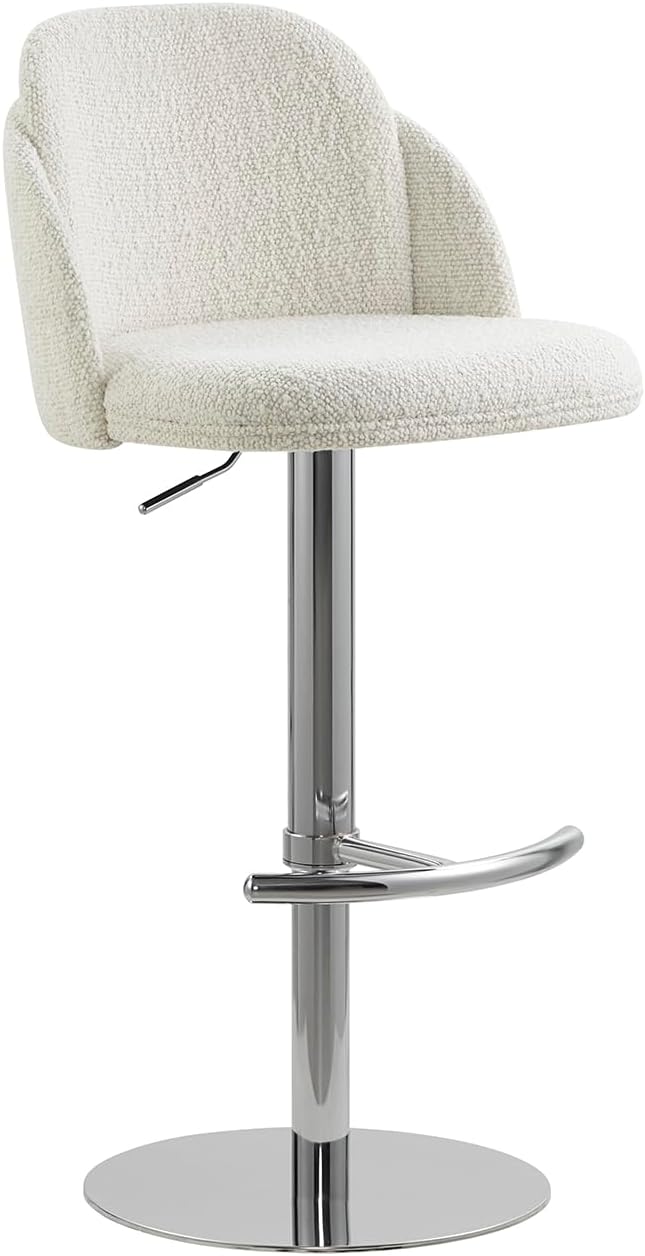 CHITA Adjustable Bar Stools Set of 2, Swivel Counter Height Stools with Stainless Steel Base for Bar, Kitchen Island, Dining Room, Silver