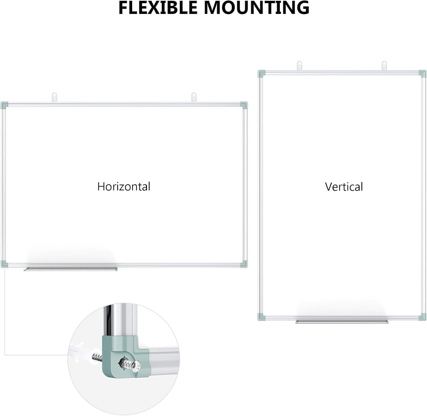 Lockways Magnetic Dry Erase Board, 36 x 24 Inch Magnetic Whiteboard White Board, 1 Dry Erase Markers, 2 Magnets for School, Home, Office