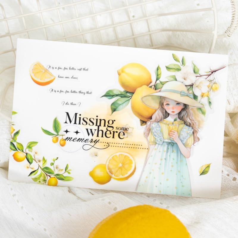 60 Pcs Large Garden-Inspired PET Stickers, Fruit-Themed for Scrapbooking, Journaling, DIY Crafts, with Organizer