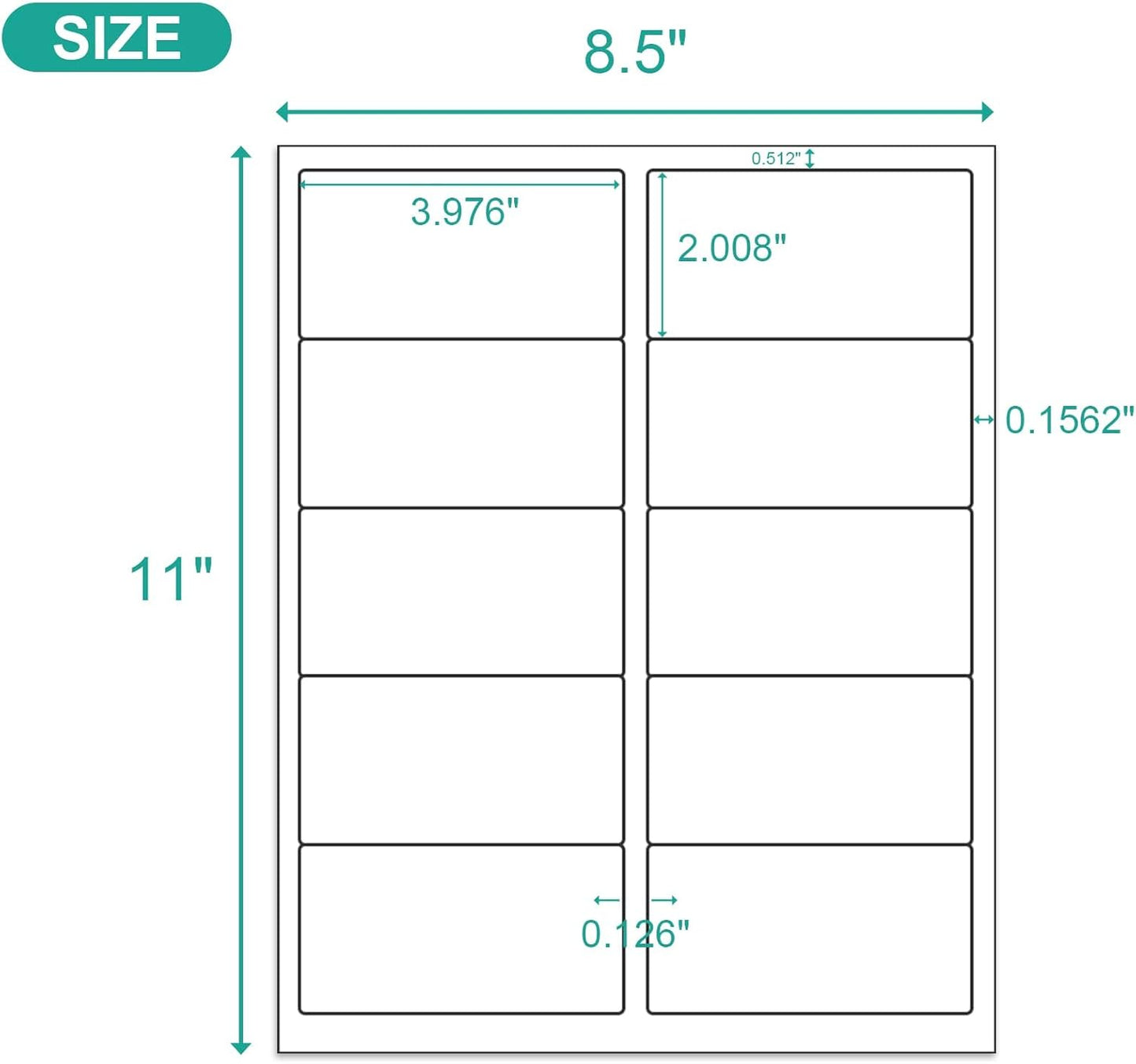 MFLABEL 2000ct 2x4 Inch Shipping Labels - 8.5"x11" Sheets (200 Sheets) for Laser/Inkjet Printers | Matte White Adhesive FBA Labels, Address & Barcode Stickers for Packages, Envelopes & Organizing
