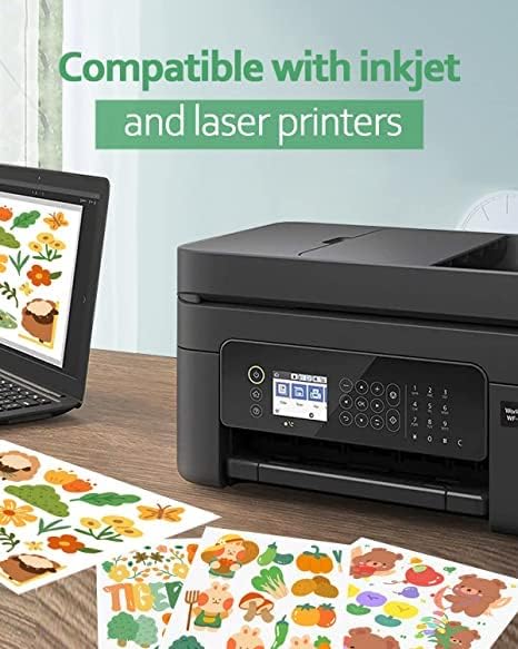 Gwybkq Glossy Printable Vinyl Sticker Paper for Inkjet Printer 150 Sheets 8.5"x11" Adhesive White Labels Decal Papers