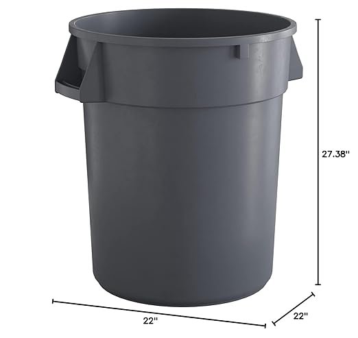 32 Gallon Gray Round Commercial Trash Can